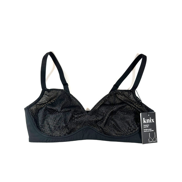 Knix Gossamer Lace Bra Black Size XL, Wireless, Comfort New With Tags NWT! - Picture 1 of 7
